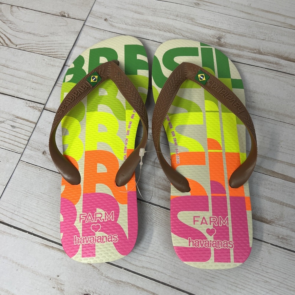 Havaianas Farm Rio Women's Flip Flop Brasil USA 7.5/8 EUR 37/38 NEW